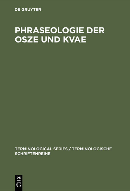 Phraseologie der OSZE und KVAE main product photo