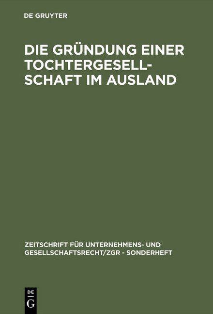 Die Gründung einer Tochtergesellschaft im Ausland main product photo