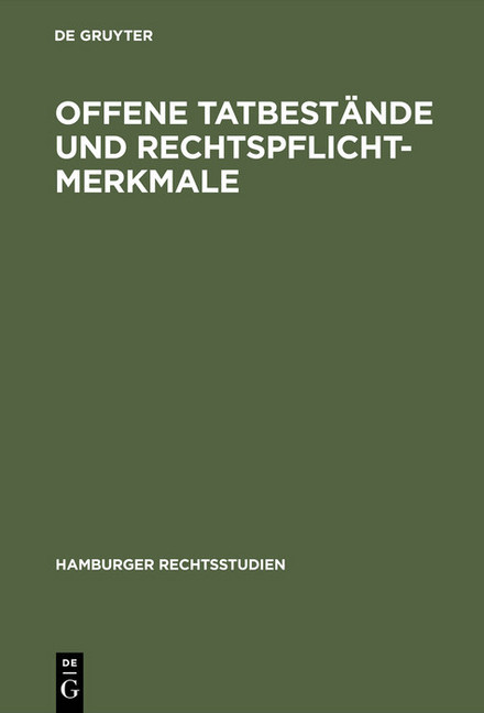 Offene Tatbestände und Rechtspflichtmerkmale main product photo