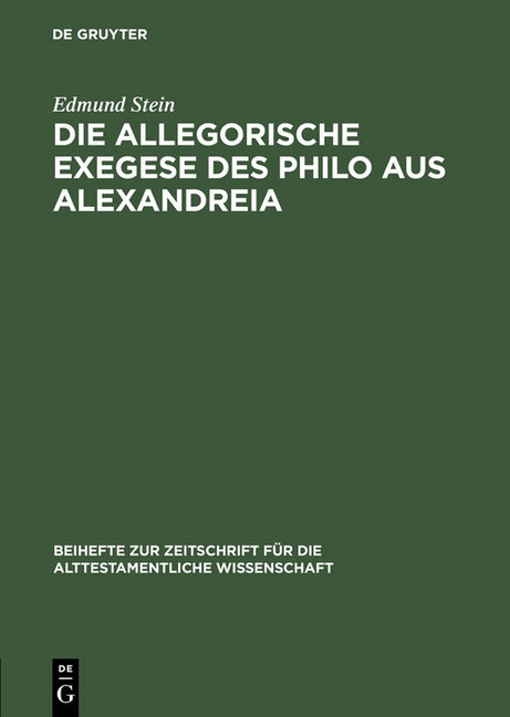 Die allegorische Exegese des Philo aus Alexandreia main product photo