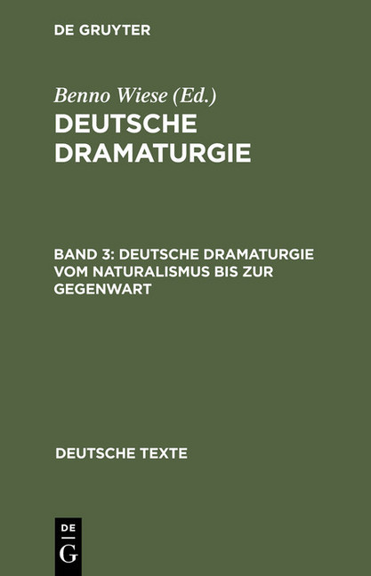 Deutsche Dramaturgie vom Naturalismus bis zur Gegenwart main product photo