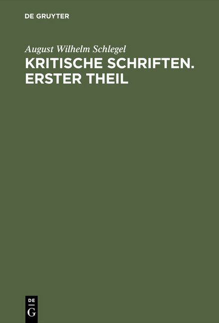 Kritische Schriften. Erster Theil main product photo