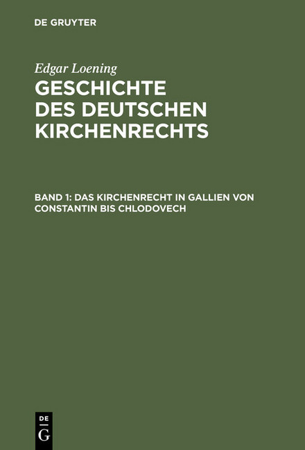 Das Kirchenrecht in Gallien von Constantin bis Chlodovech main product photo