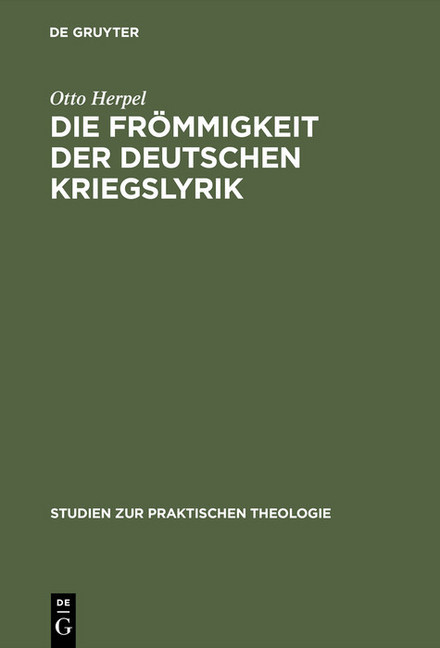 Die Frömmigkeit der deutschen Kriegslyrik main product photo