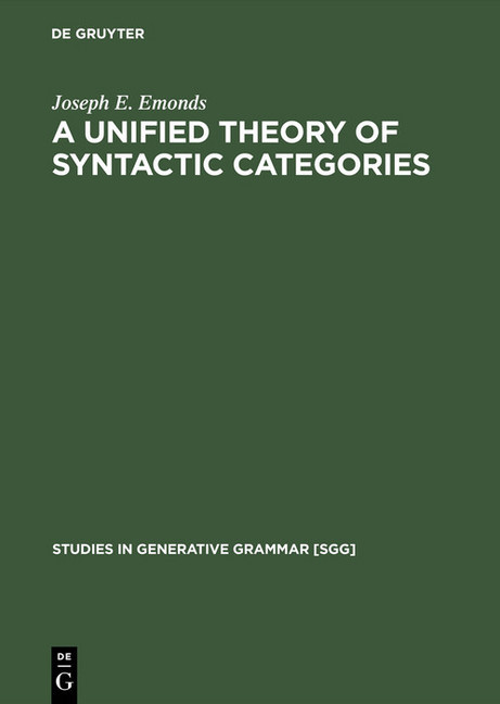 A Unified Theory of Syntactic Categories main product photo