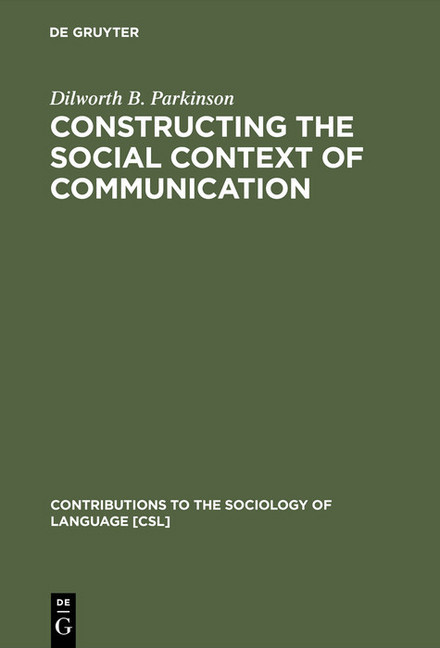Constructing the Social Context of Communication main product photo