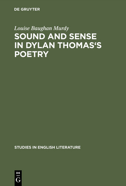 Sound and sense in Dylan Thomas's poetry main product photo