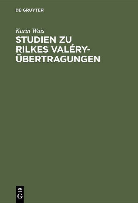 Studien zu Rilkes Valéry-Übertragungen main product photo