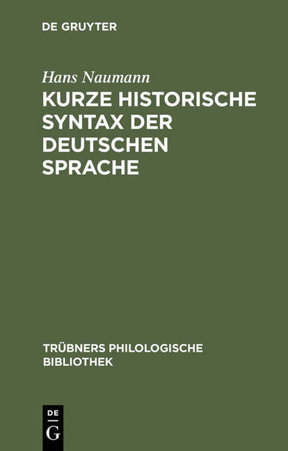 Kurze historische Syntax der deutschen Sprache main product photo