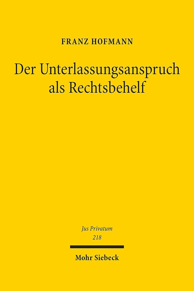 Der Unterlassungsanspruch als Rechtsbehelf main product photo