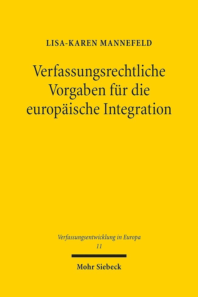 Verfassungsrechtliche Vorgaben für die europäische Integration main product photo