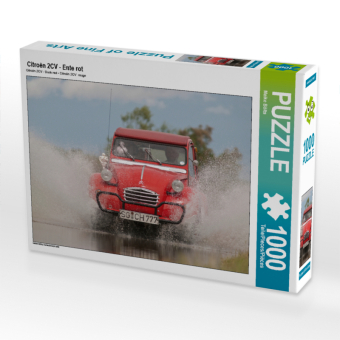 CALVENDO Puzzle Citroën 2CV - Ente rot | 1000 Teile Lege-Größe 64x48cm Foto-Puzzle für glückliche Stunden