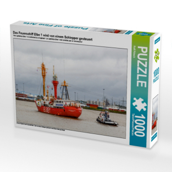 CALVENDO Puzzle Das Feuerschiff Elbe 1 wird von einem Schleppe...