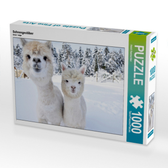 CALVENDO Puzzle Alpakas Schneegestöber | 1000 Teile Lege-Grö...