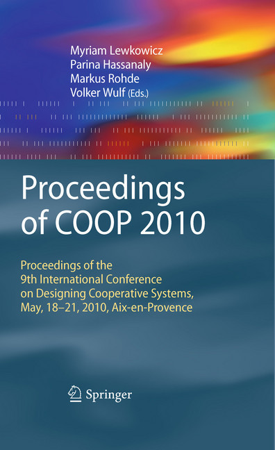 Proceedings of COOP 2010 main product photo