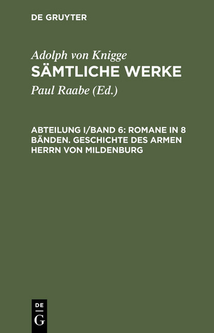 Romane in 8 Bänden. Geschichte des armen Herrn von Mildenburg main product photo