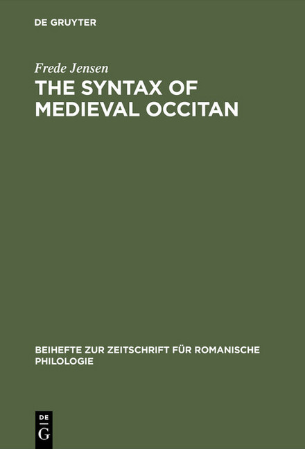 The syntax of medieval Occitan main product photo