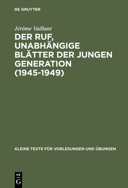 Der Ruf, unabhängige Blätter der jungen Generation (1945-1949) main product photo