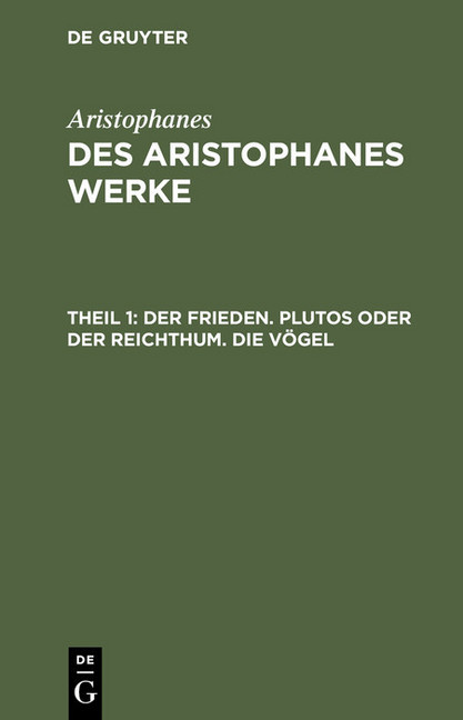 Der Frieden. Plutos oder der Reichthum. Die Vögel main product photo