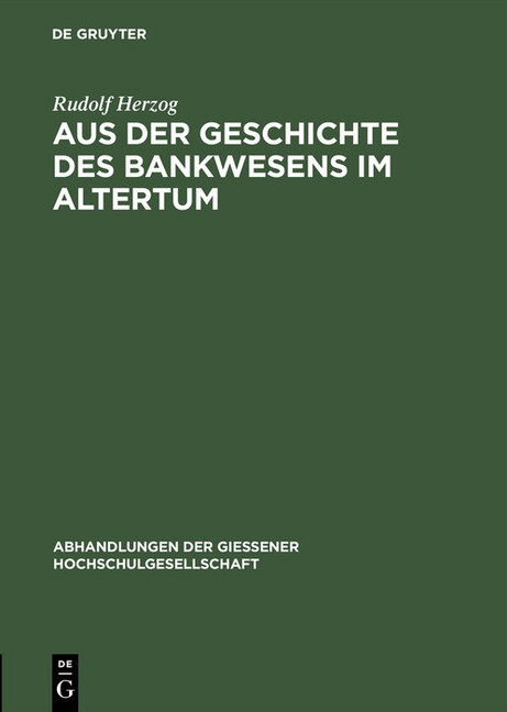 Aus der Geschichte des Bankwesens im Altertum main product photo