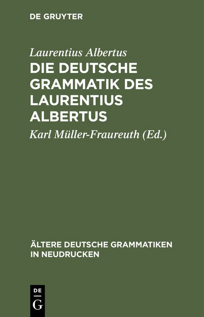 Die deutsche Grammatik des Laurentius Albertus main product photo