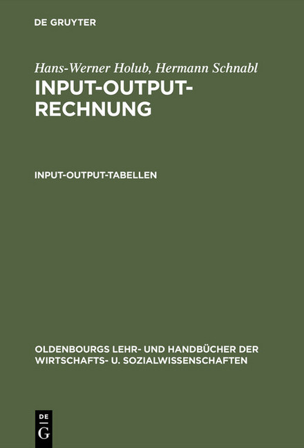 Input-Output-Rechnung: Input-Output-Tabellen main product photo