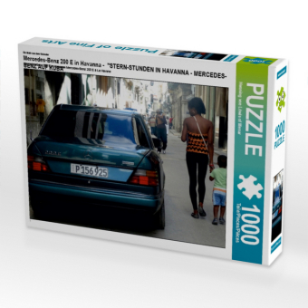 CALVENDO Puzzle Mercedes-Benz 200 E in Havanna - Ein Motiv aus dem Kalender "STERN-STUNDEN IN HAVANNA - MERCEDES-BENZ AUF KUBA" | 1000 Teile Lege-Größe 64x48cm Foto-Puzzle für glückliche Stunden