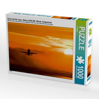 CALVENDO Puzzle Swiss Intl Air Lines  Airbus A320-200  Zürich, Switzerland 1000 Teile Puzzle quer | 1000 Teile Lege-Größe 64 × 48 cm Foto-Puzzle für glückliche Stunden