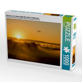 CALVENDO Puzzle Edelweiss Air  Airbus A320-200  Zürich, Switzerland 1000 Teile Puzzle quer | 1000 Teile Lege-Größe 64 × 48 cm Foto-Puzzle für glückliche Stunden