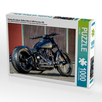 CALVENDO Puzzle Harley-Davidson Softail Slim S 300 Fat Ass Kit 1000 Teile Puzzle quer | 1000 Teile Lege-Größe 64 × 48 cm Foto-Puzzle für glückliche Stunden