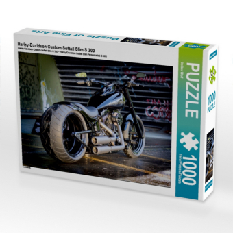 CALVENDO Puzzle Harley-Davidson Custom Softail Slim S 300 1000 Teile Puzzle quer | 1000 Teile Lege-Größe 64 × 48 cm Foto-Puzzle für glückliche Stunden