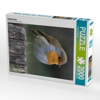 CALVENDO Puzzle Rotkehlchen 2000 Teile Puzzle hoch | 2000 Teile Lege-Größe 90 × 67 cm Foto-Puzzle für glückliche Stunden