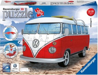 Ravensburger 3D Puzzle 12516 - Volkswagen T1 - Surfer Edition - 162 Teile