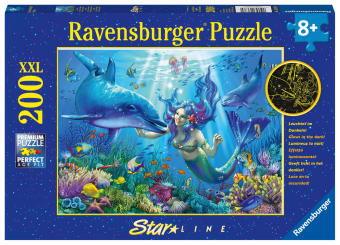 Ravensburger Kinderpuzzle - 13678 Leuchtendes Unterwasserparadies - Unterwasserwelt-Leuchtpuzzle für Kinder ab 8 Jahren, mit 200 Teilen im XXL-Format, Leuchtet im Dunkeln