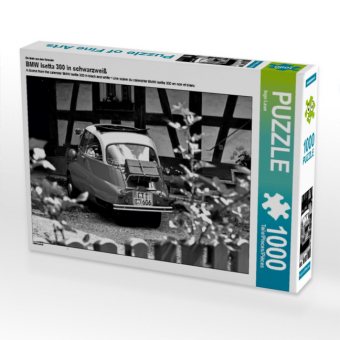 CALVENDO Puzzle Ein Motiv aus dem Kalender BMW Isetta 300 in schwarzweiß | 1000 Teile Lege-Größe 64x48cm Foto-Puzzle für glückliche Stunden