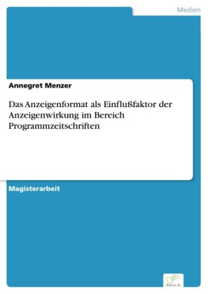 Das Anzeigenformat als Einflußfaktor der Anzeigenwirkung im Bereich Programmzeitschriften