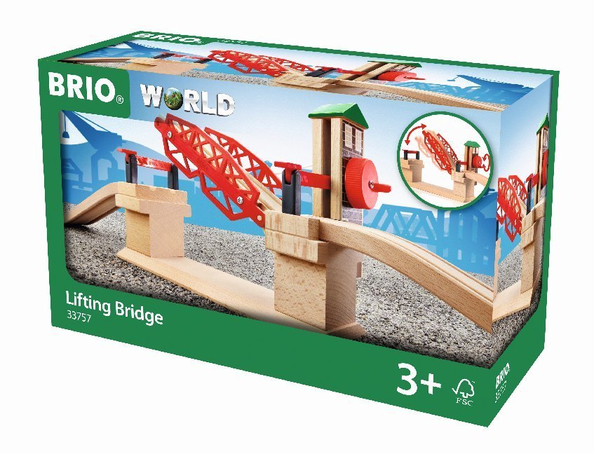 BRIO World 33757 Hebebrücke - Eisenbahnzubehör für die BRIO Holzeisenbahn - Kleinkinderspielzeug empfohlen für Kinder ab 3 Jahren main product photo