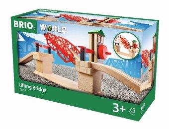 BRIO World 33757 Hebebrücke - Eisenbahnzubehör für die BRIO Holzeisenbahn - Kleinkinderspielzeug empfohlen für Kinder ab 3 Jahren