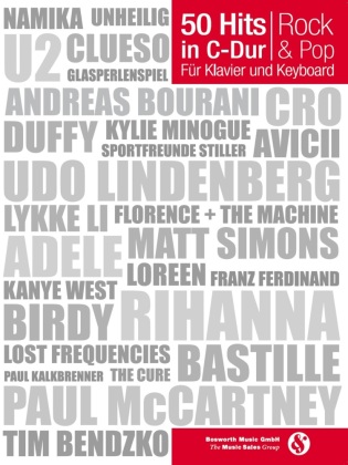 50 Hits in C-Dur: Rock & Pop, Für Klavier und Keyboard. Bd.1