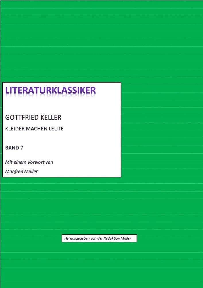 Gottfried Keller - Kleider machen Leute main product photo