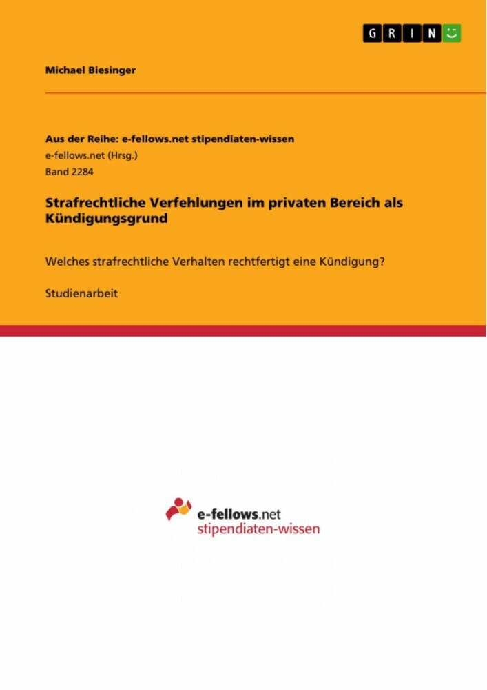 Strafrechtliche Verfehlungen im privaten Bereich als Kündigungsgrund main product photo
