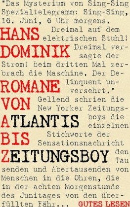 Romane von Atlantis bis Zeitungsboy
