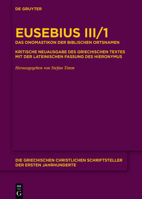 Das Onomastikon der biblischen Ortsnamen main product photo