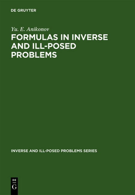 Formulas in Inverse and Ill-Posed Problems main product photo