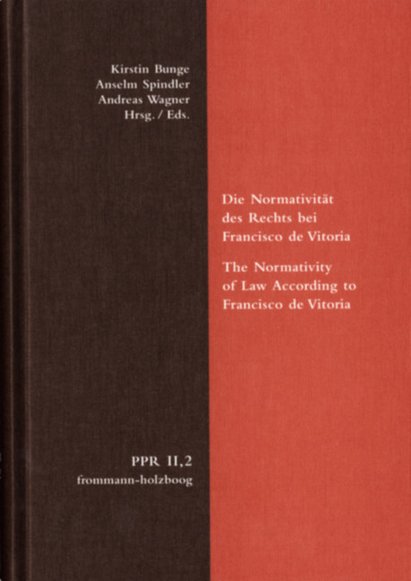 Die Normativität des Rechts bei Francisco de Vitoria. The Normativity of Law According to Francisco de Vitoria main product photo