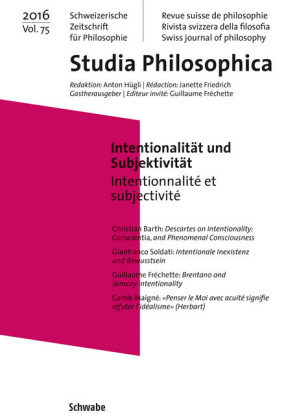 Intentionalität und Subjektivität - Schweizerische Zeitschrift für Philosophie