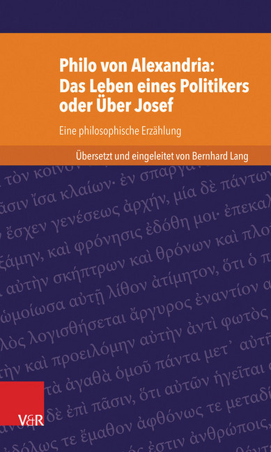 Philo von Alexandria: Das Leben des Politikers oder Über Josef main product photo