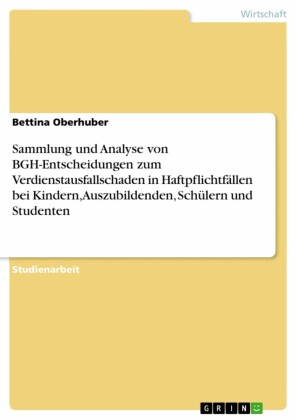 Sammlung und Analyse von BGH-Entscheidungen zum Verdienstausfallschaden in Haftpflichtfällen bei Kindern, Auszubildenden, Schülern und Studenten