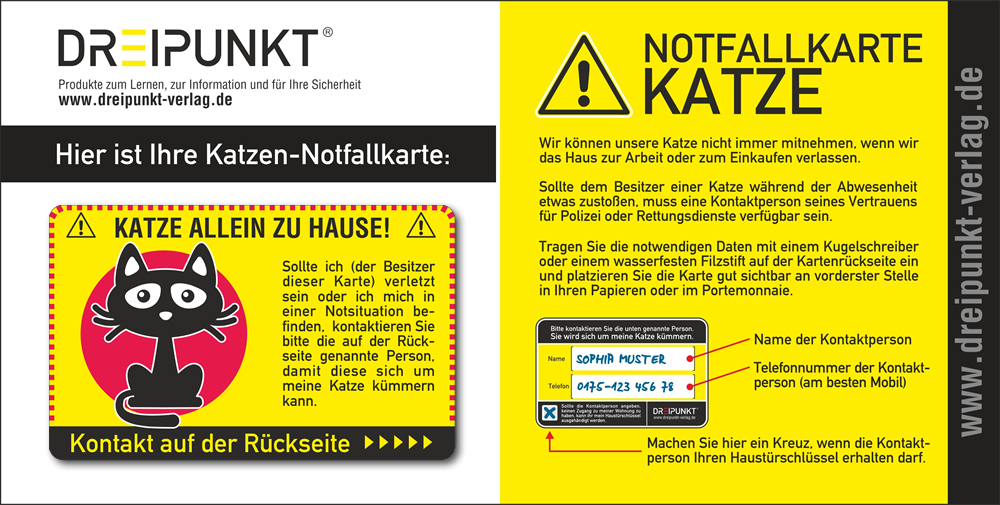 Notfallkarte 'Katze' main product photo