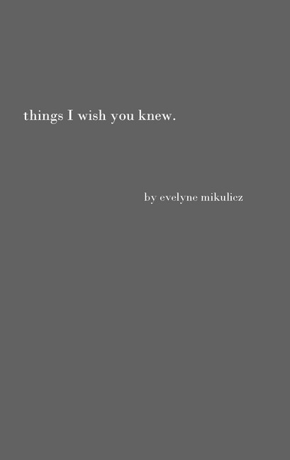 Things I Wish You Knew main product photo
